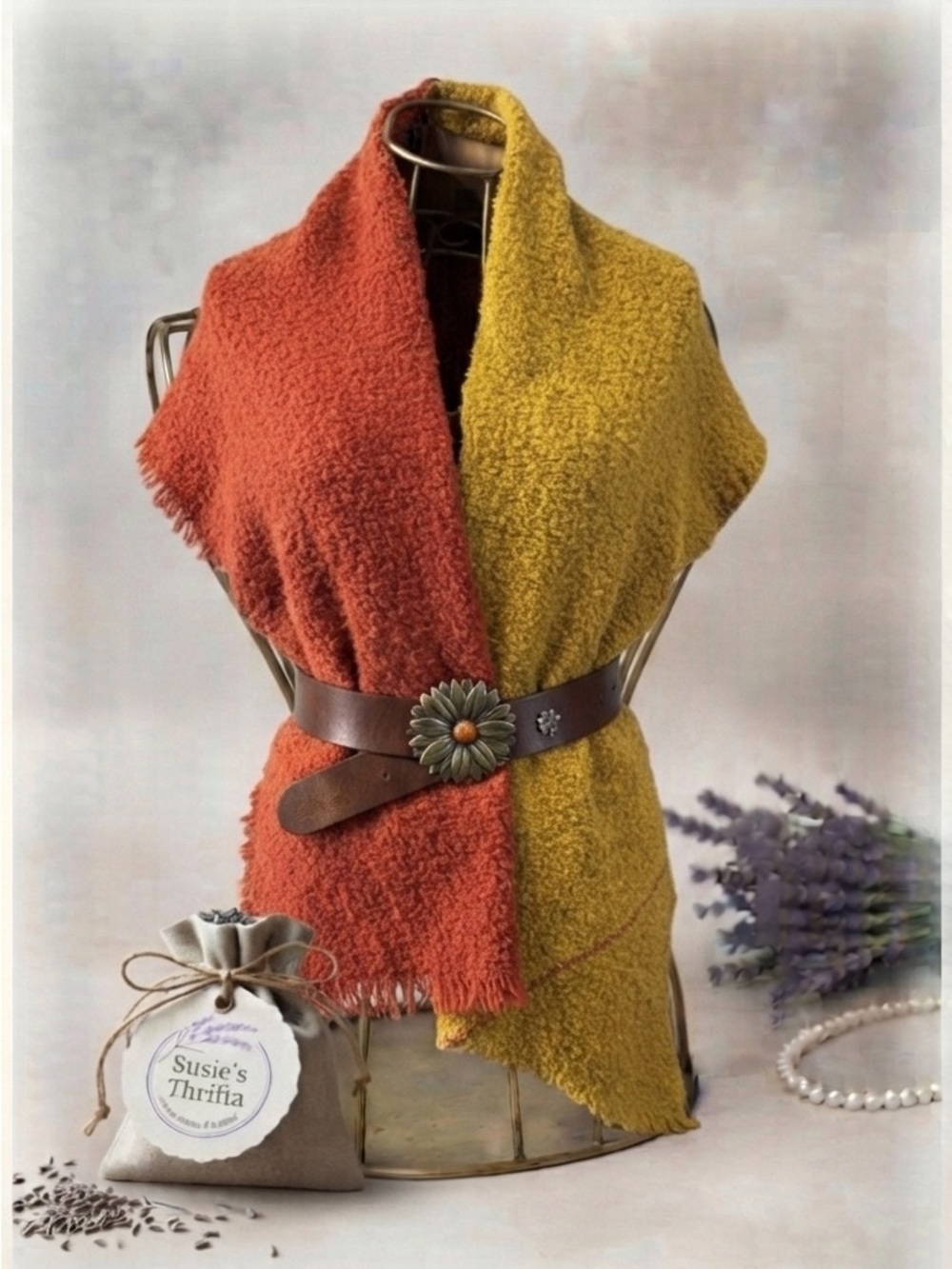 Blanket Scarf & Artisan Belt Set
